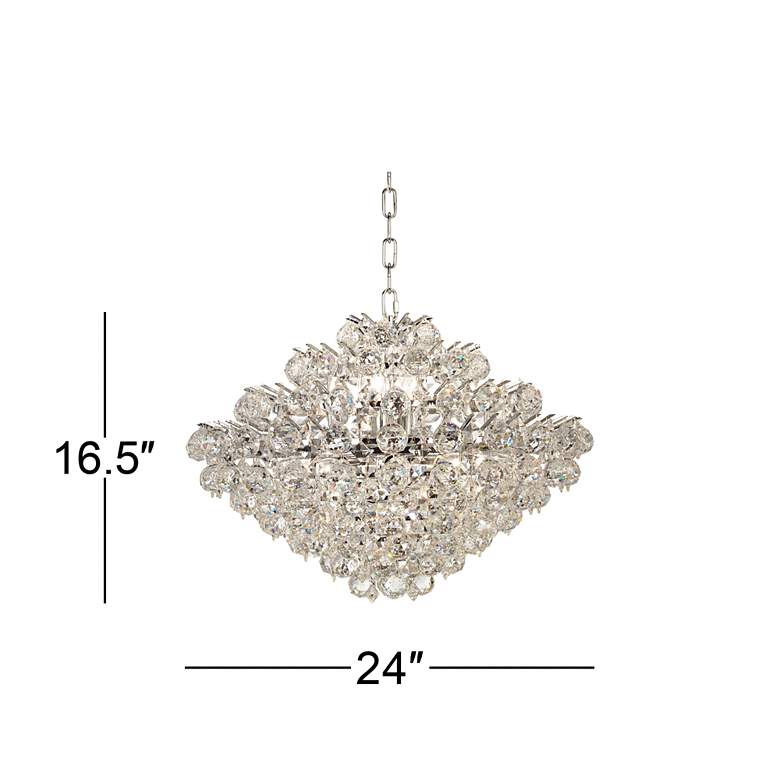 Image 7 Essa 24 inch Wide Chrome and Crystal Pendant Light more views