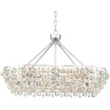 Essa 32&quot; Wide Chrome and Crystal Island Pendant Light