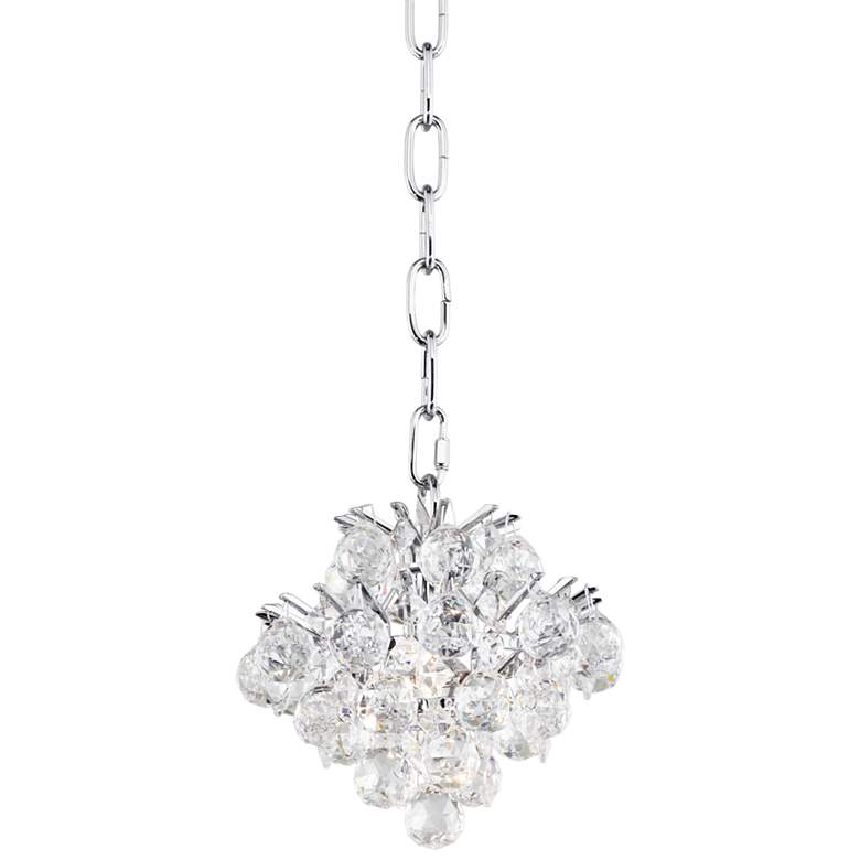 Image 2 Essa 8 inch Wide Chrome and Crystal Mini Chandelier