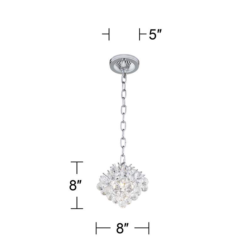 Image 5 Essa 8 inch Wide Chrome and Crystal Mini Chandelier more views