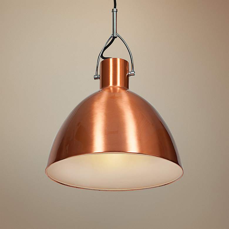 Image 1 Essence 12 inch Wide Brushed Copper Dome 1-Light Mini Pendant