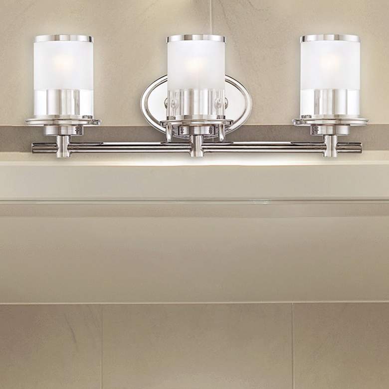 Image 1 Essence 23 1/4 inch Wide Satin Platinum Metal 3-Light Bath Light