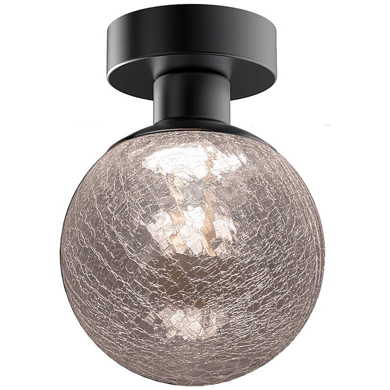 Image 1 Essence 7.1" Crackle Glass/ Satin Dark Gray Flush Mount