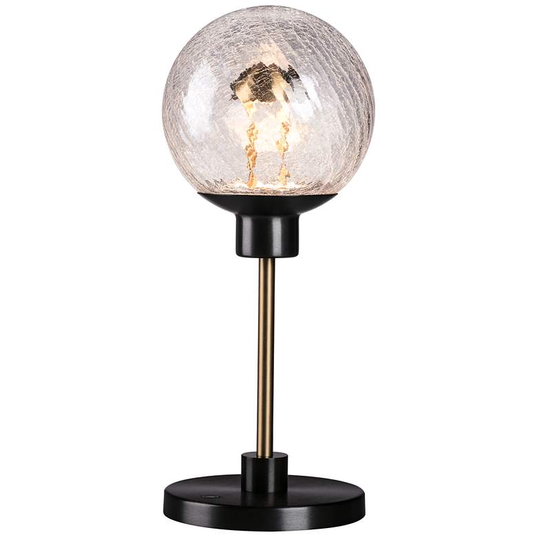 Image 1 Essence 7.1" Crackle Glass/Satin Dark Gray Table Lamp