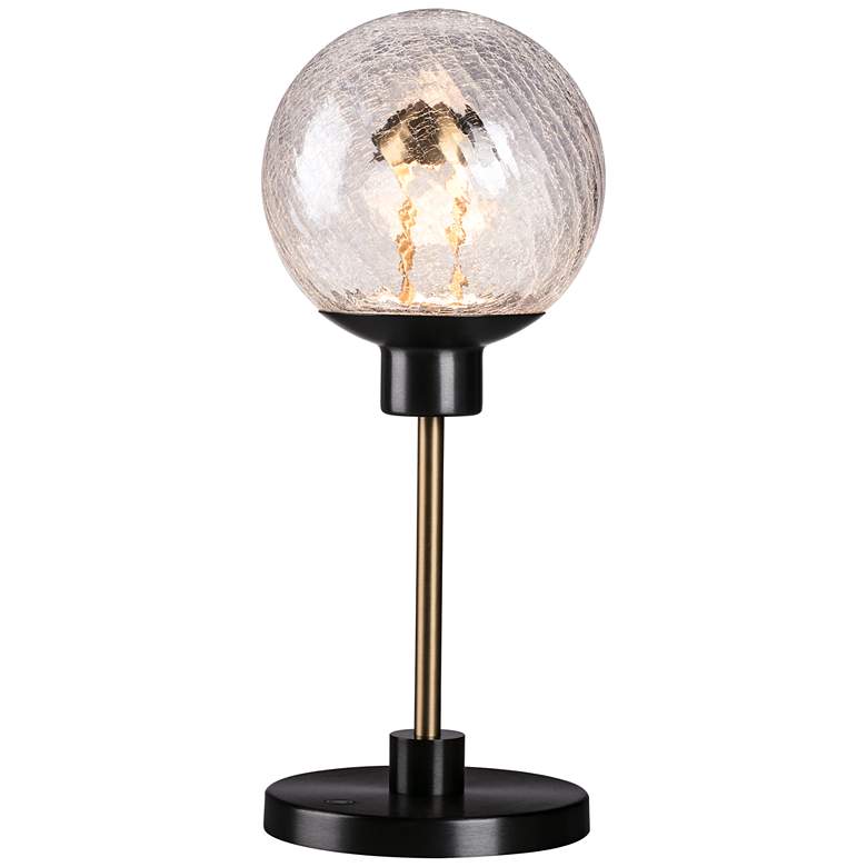 Image 1 Essence 7.1 inch Crackle Glass/Satin Dark Gray Table Lamp