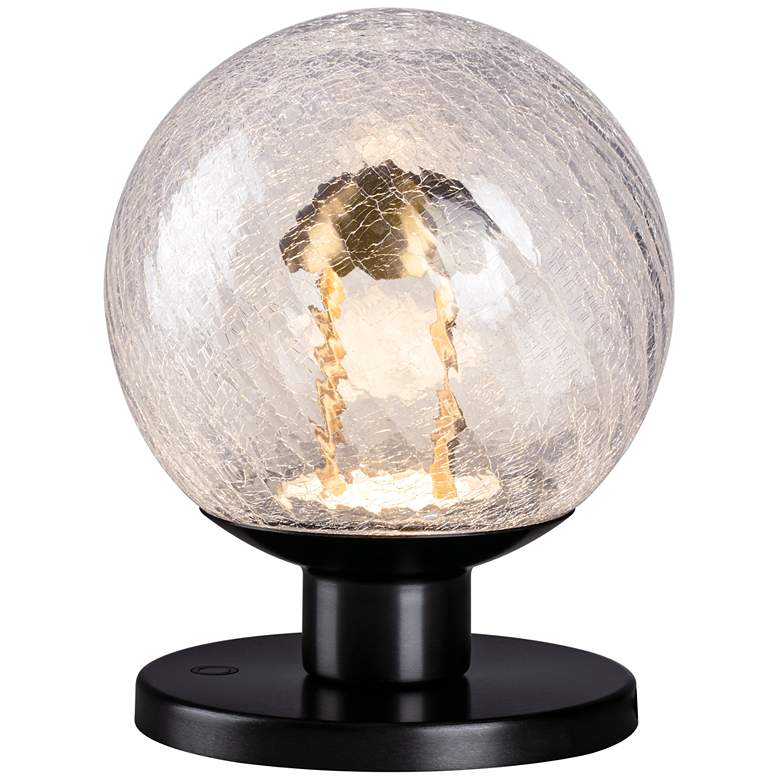 Image 1 Essence 7.1 inch Crackle Glass/Satin Dark Gray Table Lamp