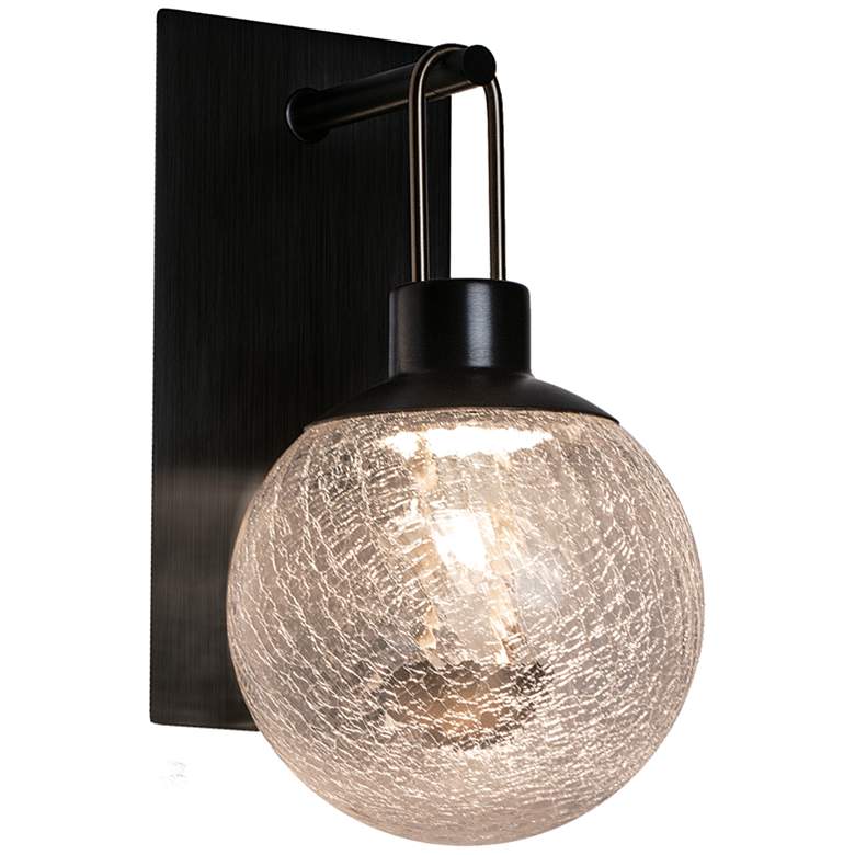 Image 1 Essence 7.1" Crackle Glass/Satin Dark Gray Wall Mount