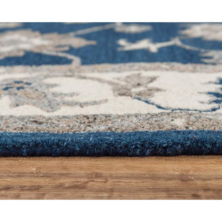 Image 4 Essence ESS105 5'x7'6" Navy and Gray Classical Area Rug more views