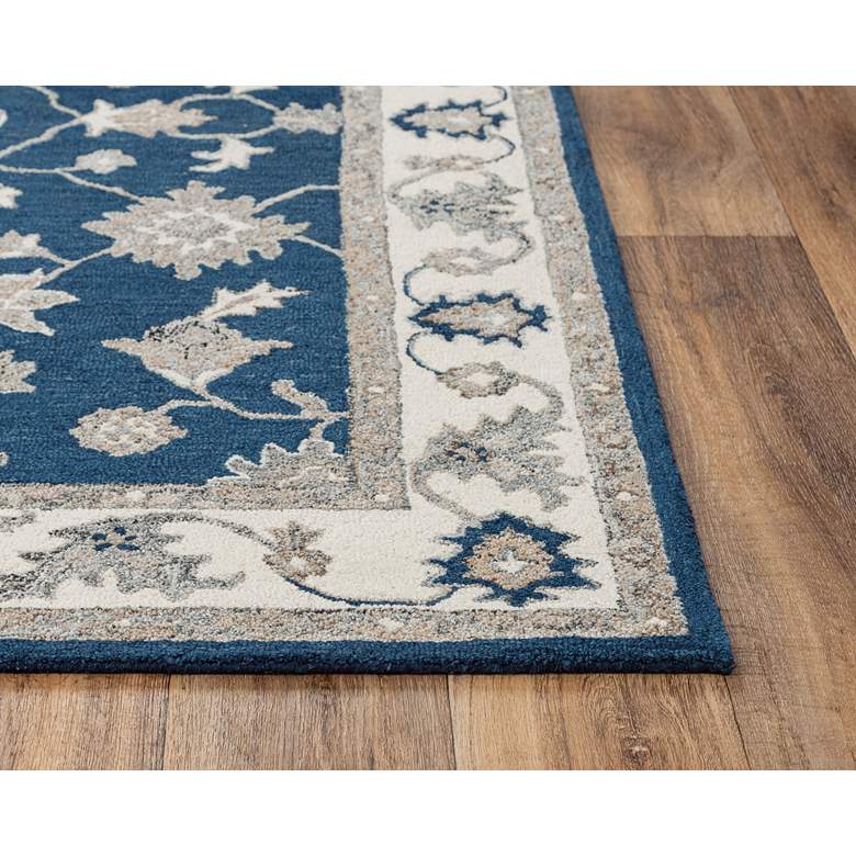 Image 5 Essence ESS105 5'x7'6" Navy and Gray Classical Area Rug more views