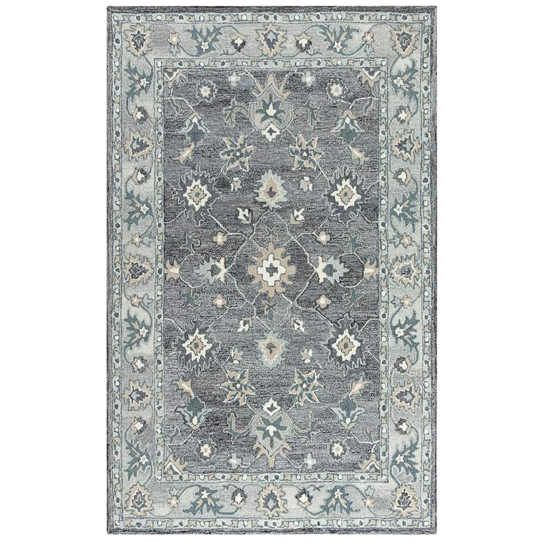 Image 2 Essence ESS106 5'x7'6" Gray Classical Rectangular Area Rug