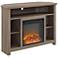 Essential Gray Driftwood Corner Fireplace TV Stand