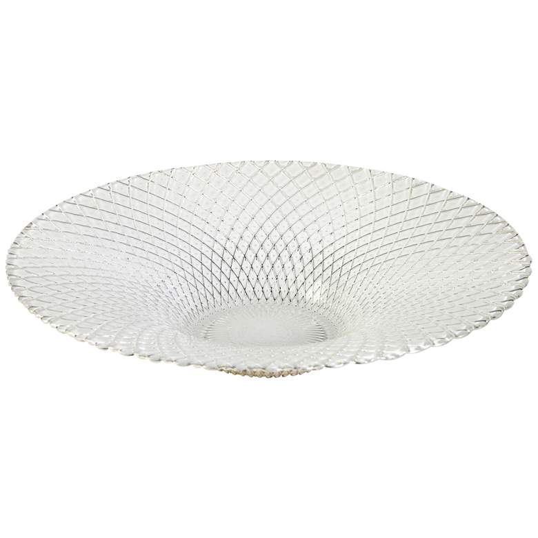 Image 1 Essentials 15" Wide Clear White Glass Bowl