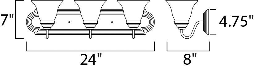 Image 5 Essentials 24" Wide Satin Nickel 3-Light Vanity Bath Light more views