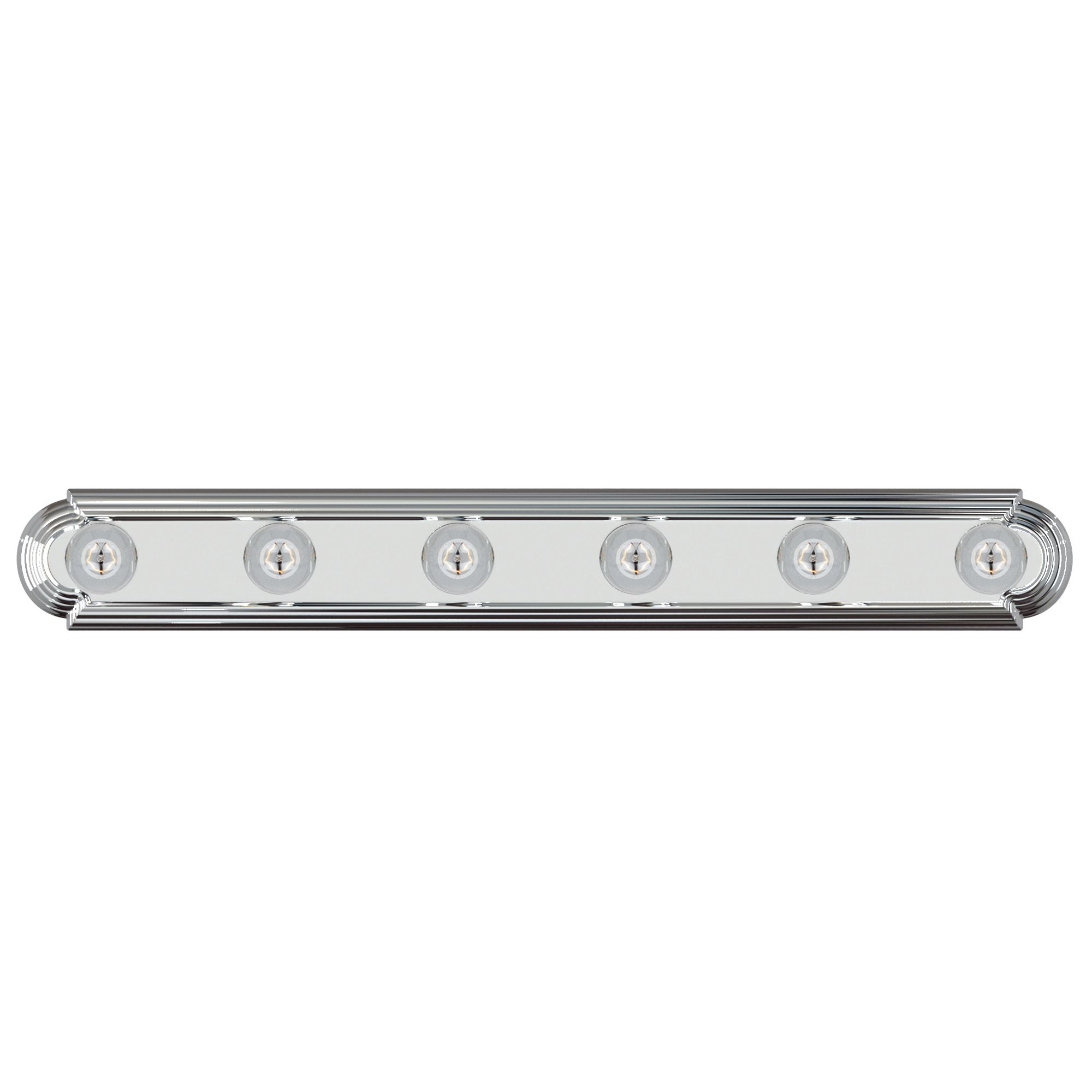 Image 2 Essentials 6-Light Racetrack Bath Vanity Light - Polished Chrome more views