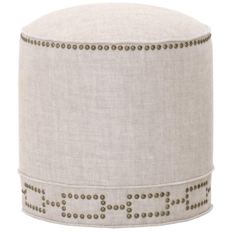 Image 1 Essentials Bisque French Fabric Round Ottoman