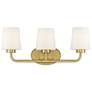3_Essentials Capra 22" Wide Warm Brass 3-Light Bath Light