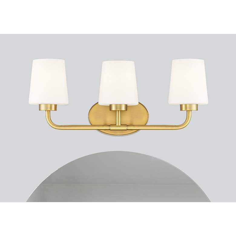 Image 2 Essentials Capra 22" Wide Warm Brass 3-Light Bath Light