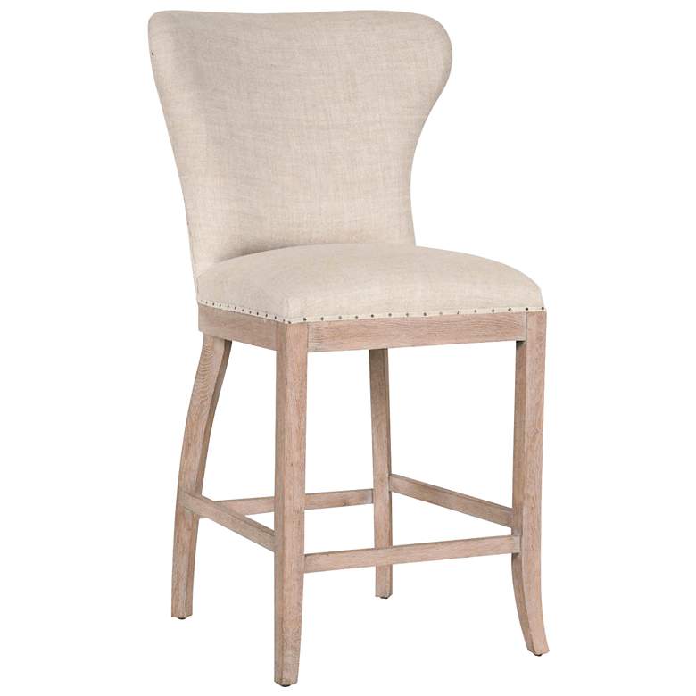 Image 1 Essentials Welles 26" Bisque French Linen Counter Stool