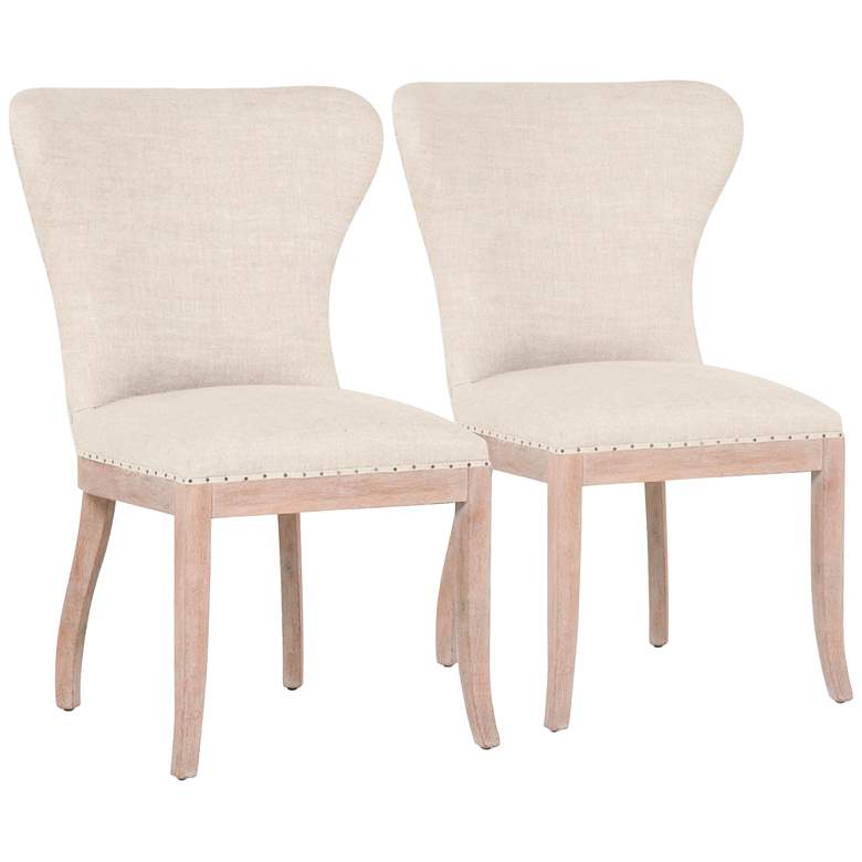 Image 1 Essentials Welles Stone Wash Oak Dining Chair Set of 2