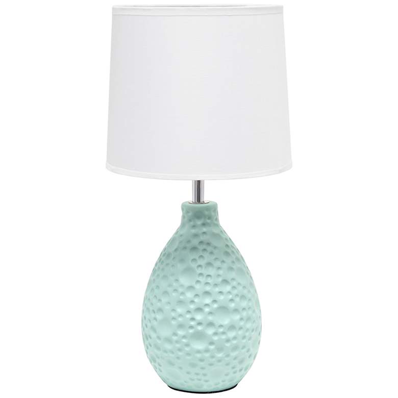 Image 2 Essentix 14 1/4 inch High Blue Ceramic Accent Table Desk Lamp
