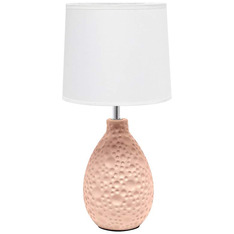 Image 2 Essentix 14 1/4 inch High Pink Ceramic Accent Table Desk Lamp