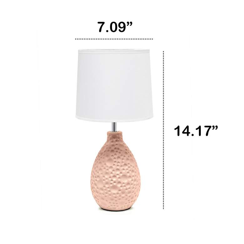 Image 7 Essentix 14 1/4 inch High Pink Ceramic Accent Table Desk Lamp more views