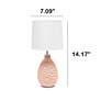 Essentix 14 1/4" High Pink Ceramic Accent Table Desk Lamp