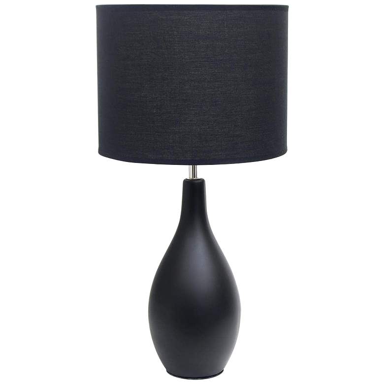 Image 1 Essentix 18 1/2 inch High Black Ceramic Accent Table Desk Lamp