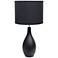 Essentix 18 1/2" High Black Ceramic Accent Table Desk Lamp