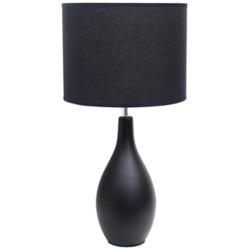 Essentix 18 1/2&quot; High Black Ceramic Accent Table Desk Lamp
