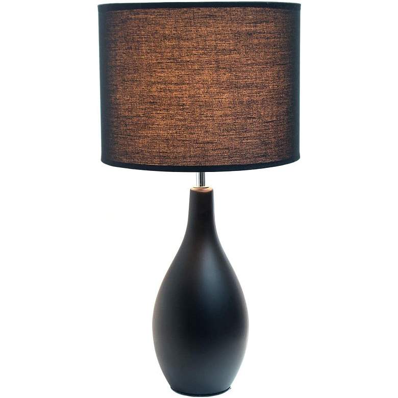 Image 6 Essentix 18 1/2 inch High Black Ceramic Accent Table Desk Lamp more views