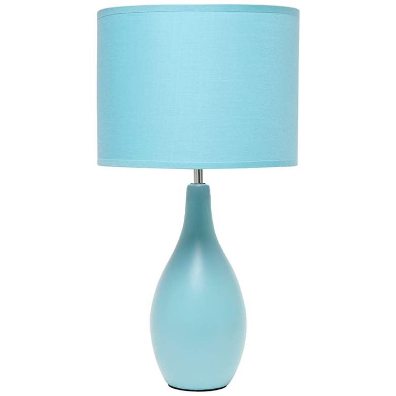 Image 2 Essentix 18 1/2 inch High Blue Ceramic Accent Table Desk Lamp
