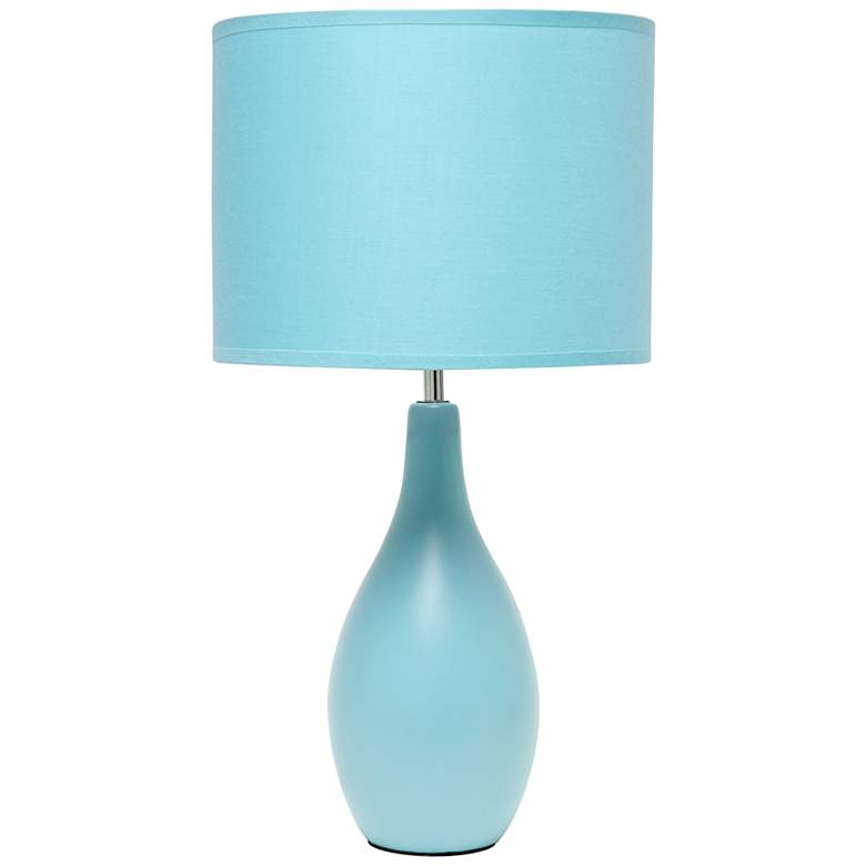 Image 2 Essentix 18 1/2" High Blue Ceramic Accent Table Desk Lamp