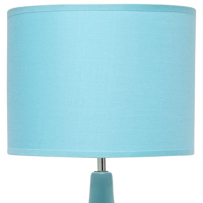 Image 3 Essentix 18 1/2 inch High Blue Ceramic Accent Table Desk Lamp more views