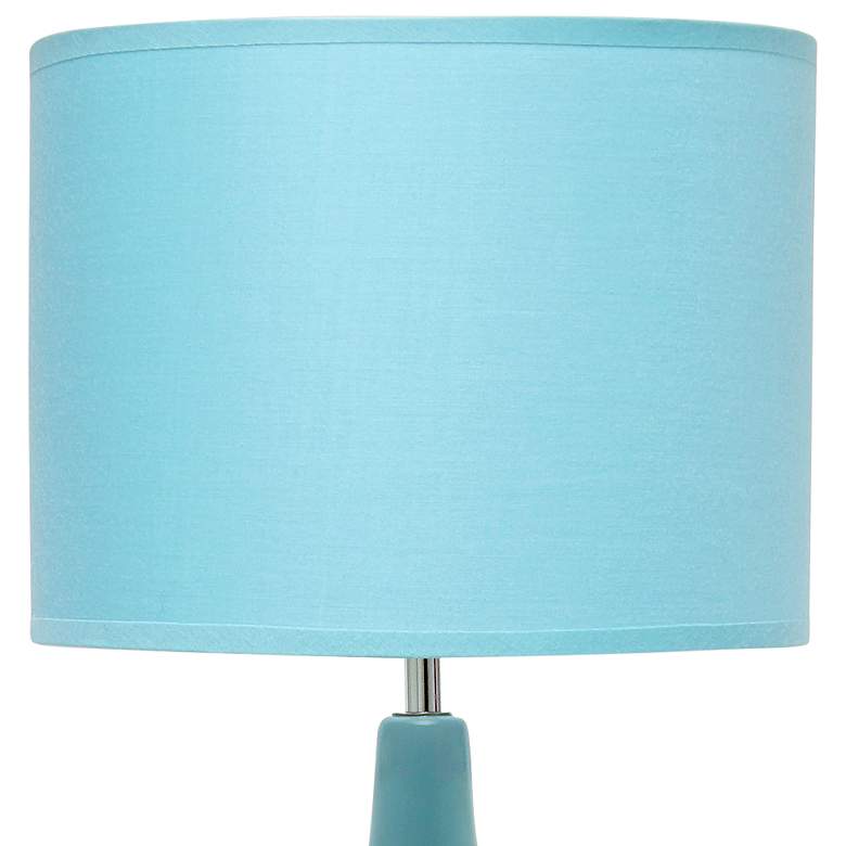 Image 3 Essentix 18 1/2" High Blue Ceramic Accent Table Desk Lamp more views