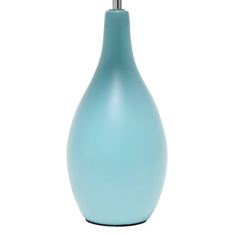 Image 4 Essentix 18 1/2 inch High Blue Ceramic Accent Table Desk Lamp more views