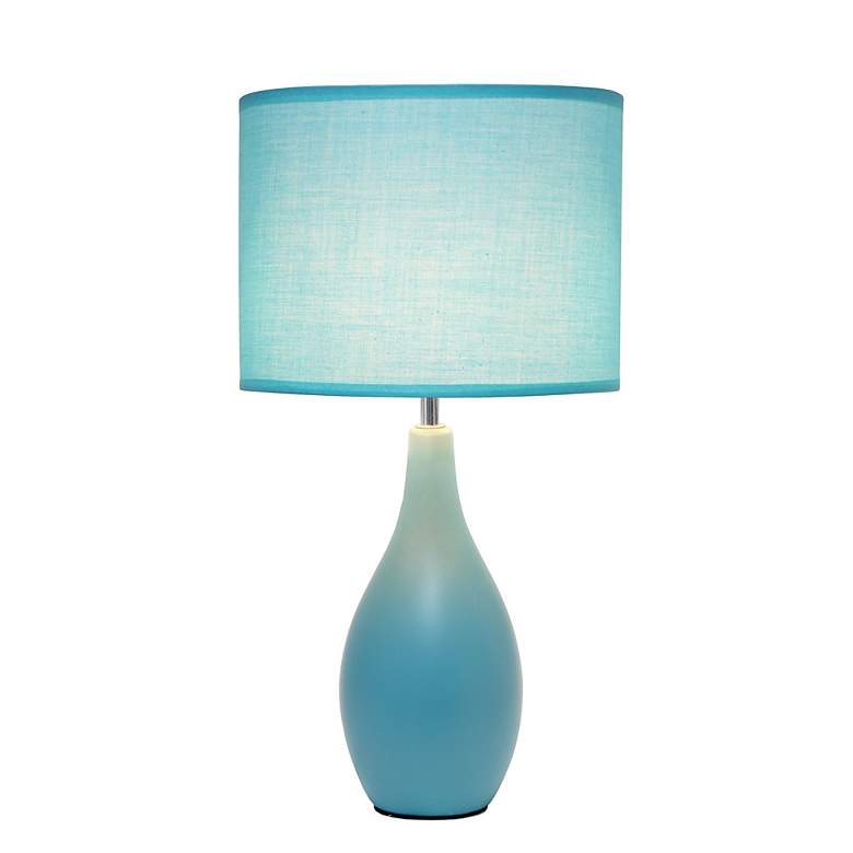 Image 6 Essentix 18 1/2 inch High Blue Ceramic Accent Table Desk Lamp more views