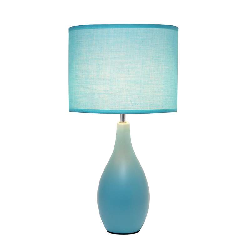 Image 6 Essentix 18 1/2" High Blue Ceramic Accent Table Desk Lamp more views