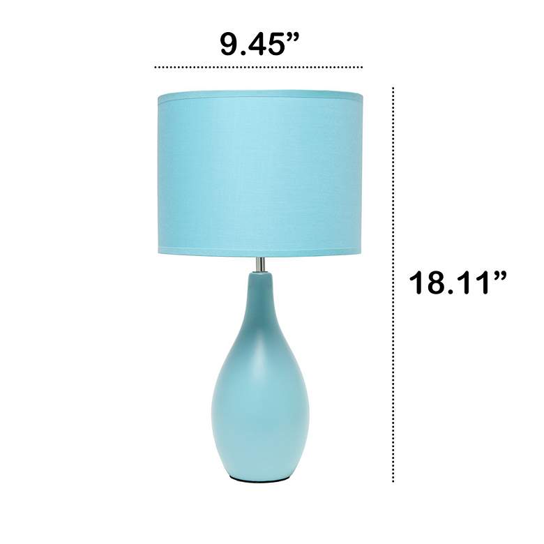 Image 7 Essentix 18 1/2 inch High Blue Ceramic Accent Table Desk Lamp more views