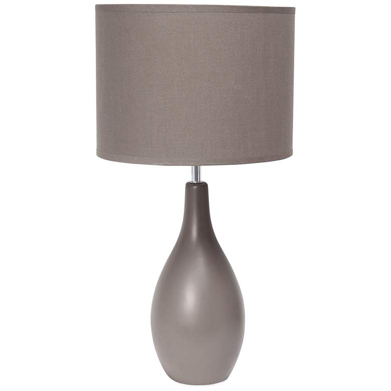 Image 2 Essentix 18 1/2 inch High Gray Ceramic Accent Table Desk Lamp