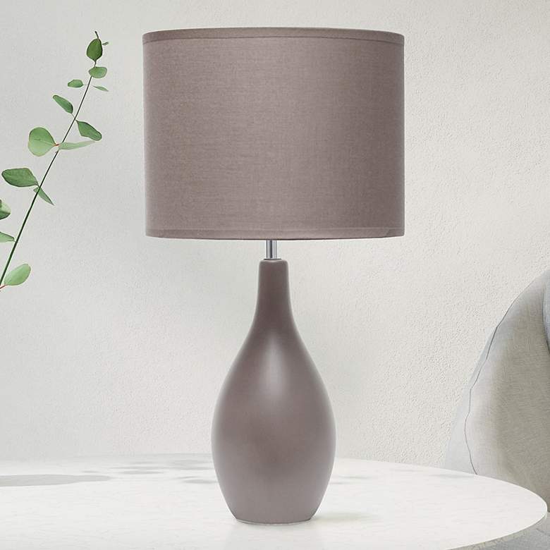 Image 1 Essentix 18 1/2" High Gray Ceramic Accent Table Desk Lamp