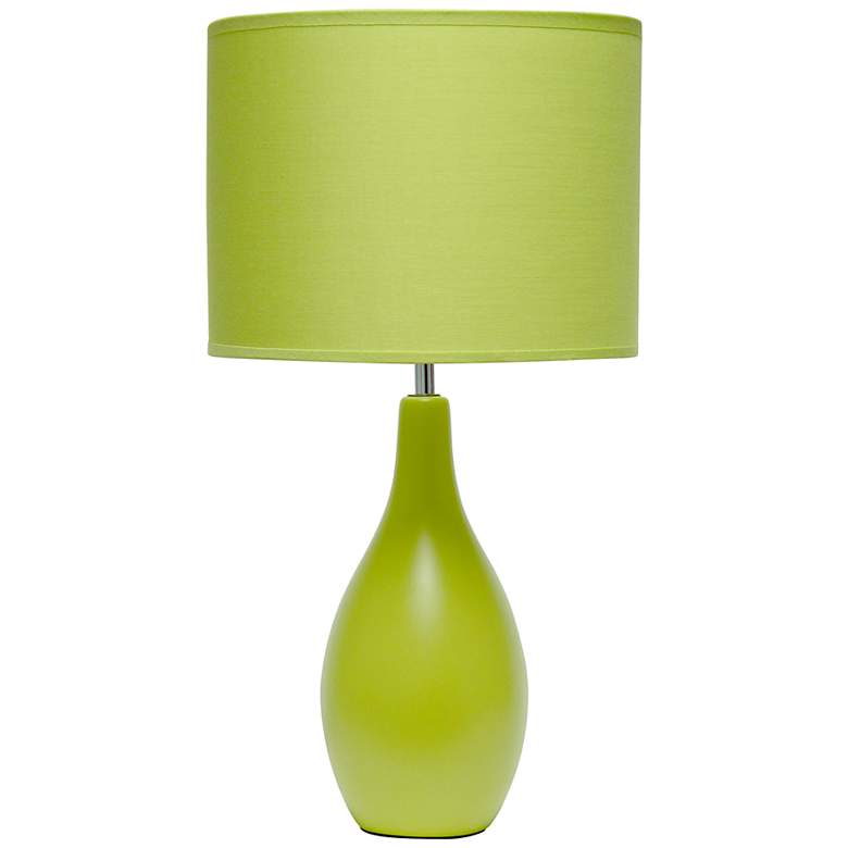 Image 2 Essentix 18 1/2" High Green Ceramic Accent Table Desk Lamp