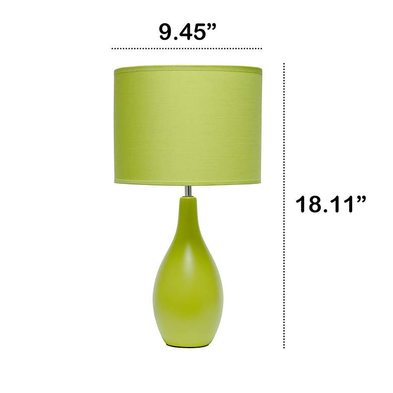 Image 6 Essentix 18 1/2 inch High Green Ceramic Accent Table Desk Lamp more views