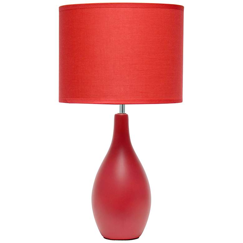 Image 2 Essentix 18 1/2 inch High Red Ceramic Accent Table Desk Lamp