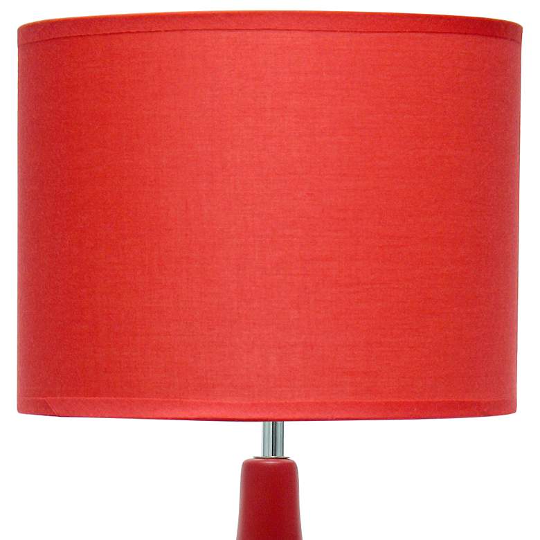 Image 3 Essentix 18 1/2 inch High Red Ceramic Accent Table Desk Lamp more views