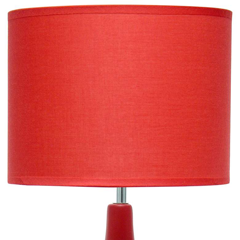 Image 3 Essentix 18 1/2" High Red Ceramic Accent Table Desk Lamp more views