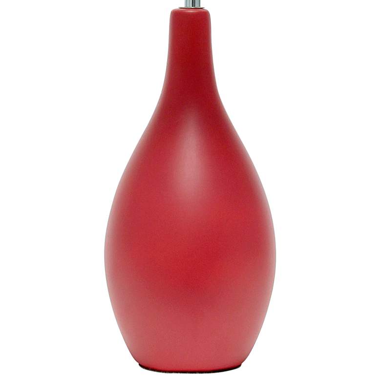 Image 4 Essentix 18 1/2" High Red Ceramic Accent Table Desk Lamp more views