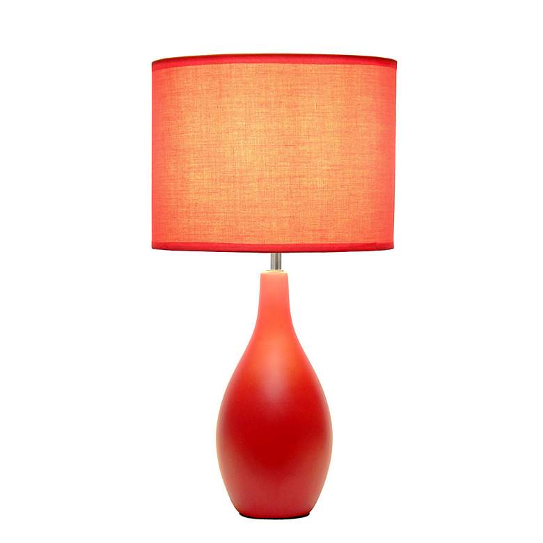 Image 6 Essentix 18 1/2 inch High Red Ceramic Accent Table Desk Lamp more views