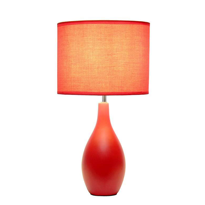 Image 6 Essentix 18 1/2" High Red Ceramic Accent Table Desk Lamp more views