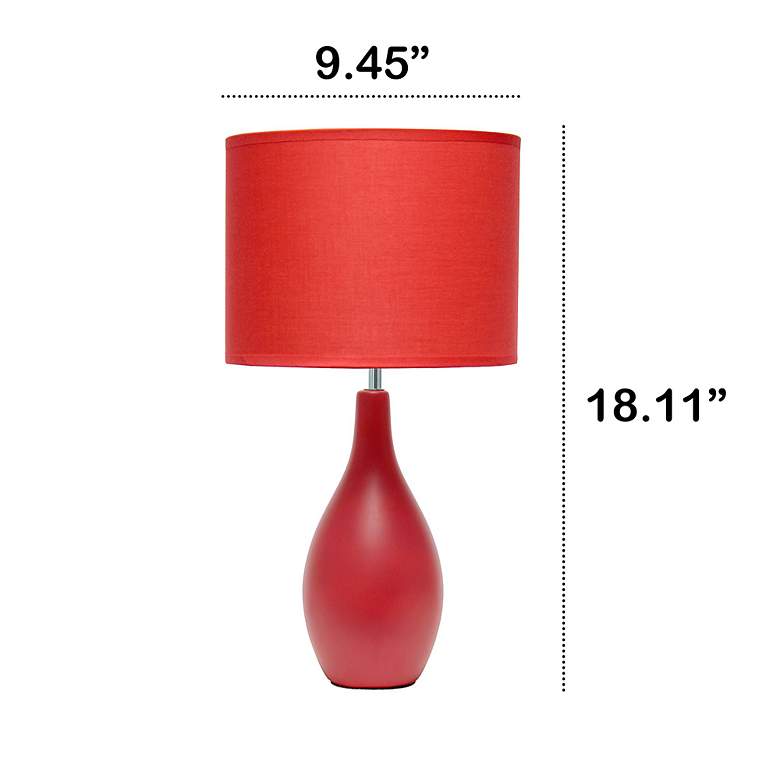 Image 7 Essentix 18 1/2" High Red Ceramic Accent Table Desk Lamp more views